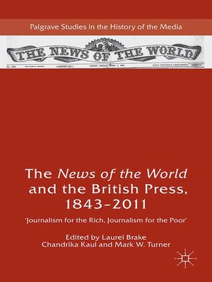 cover image of The News of the World and the British Press, 1843-2011